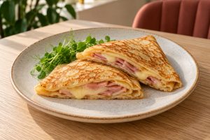 Блины с ветчиной и сыром