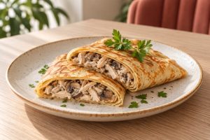 Блины с курицей и грибами