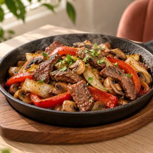 Шипящая сковородка с говядиной