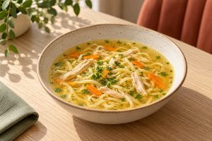 Суп куриный с домашней лапшой