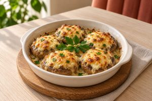 Шампиньоны под сырной корочкой